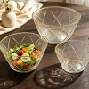 Cute glass household single fruit plate large bowl tableware factory supply new Japanese-style thickened transparent salad bowl details Picture